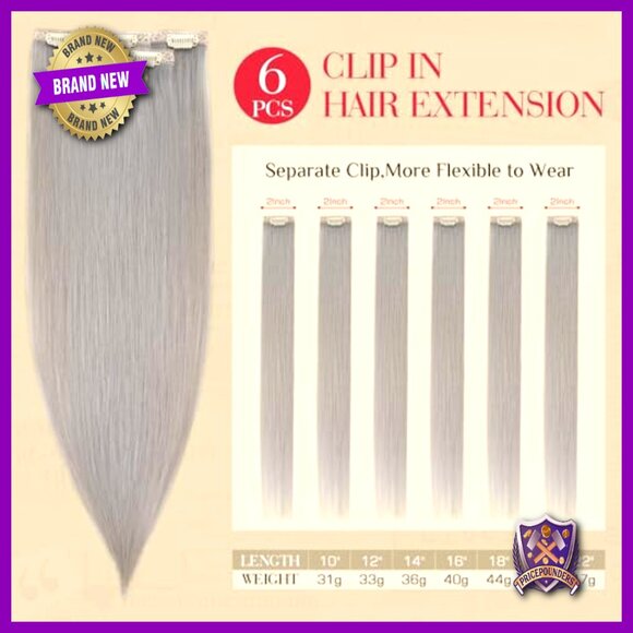 Real Human Hair Clip-In Extensions, 10 Inches, 6 Piece Set, Single Clip Design main image 4